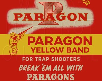 Reproduced Paragon Yellow Band Shotgun Shell Trap Shot Canvas Print