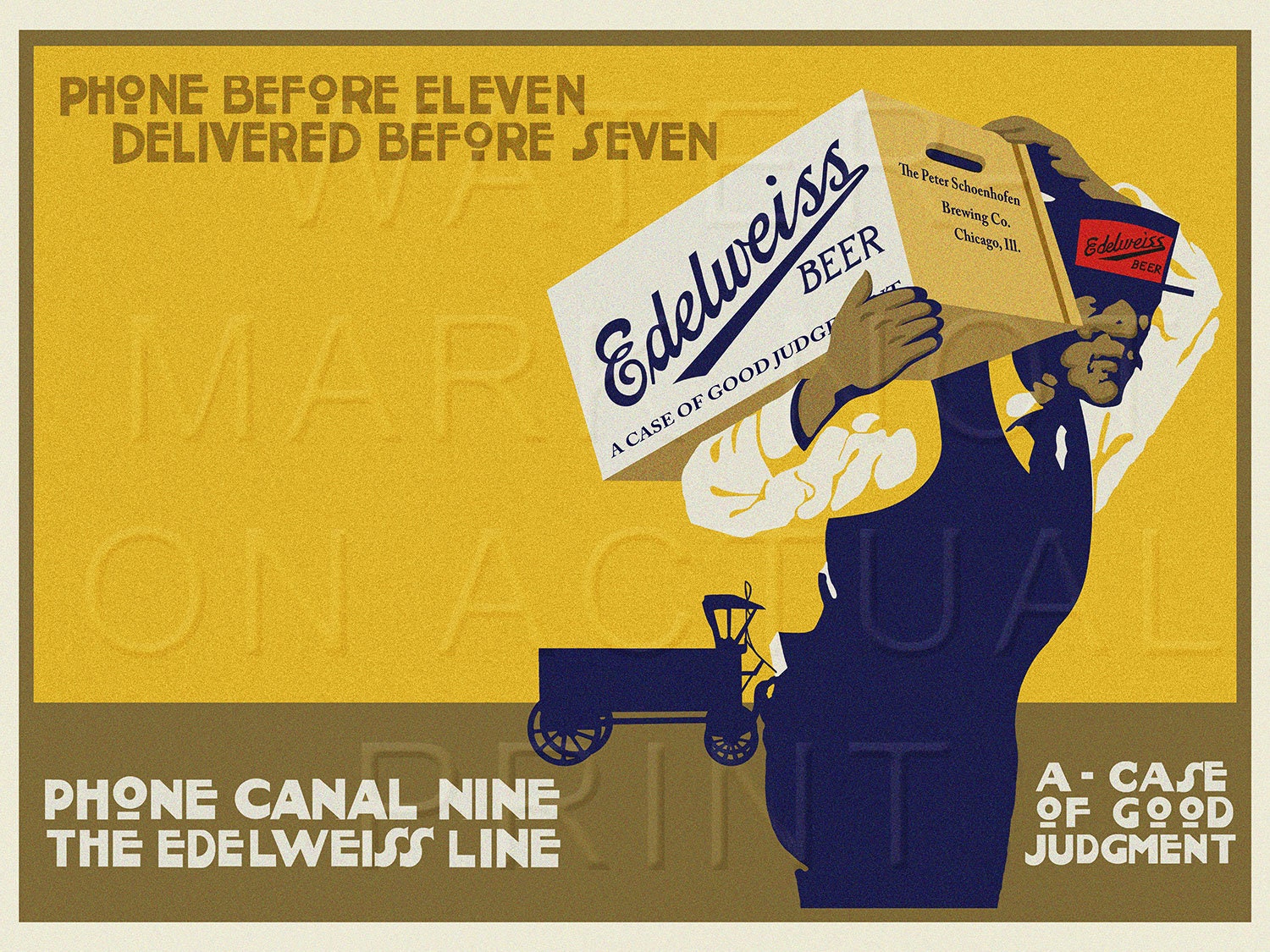 Vintage Beer Label Edelweiss Beer by Schoenhofen Brewing - Etsy