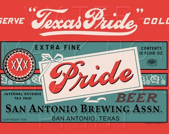 Texas Pride Beer San Antonio Brewing Assn. San Antonio, Texas  Beer Canvas Print