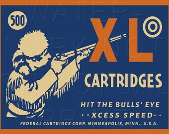 Reproduced Vintage Federal XL Shotgun Shells Sign Canvas Print