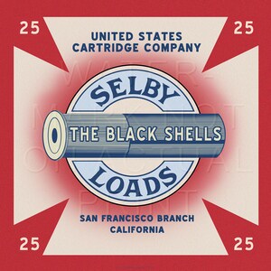 Reproduced vintage U.S. Ammunition Label  "Selby Loads" shotgun shells Canvas Print
