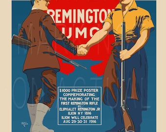 Recreated Remington Arms Centennial Poster 1816 to 1916 Canvas Print