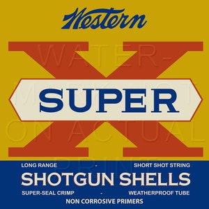 Reproduced vintage Western &quot;X-Pert&quot; Shotgun Shells Box Label Canvas Print