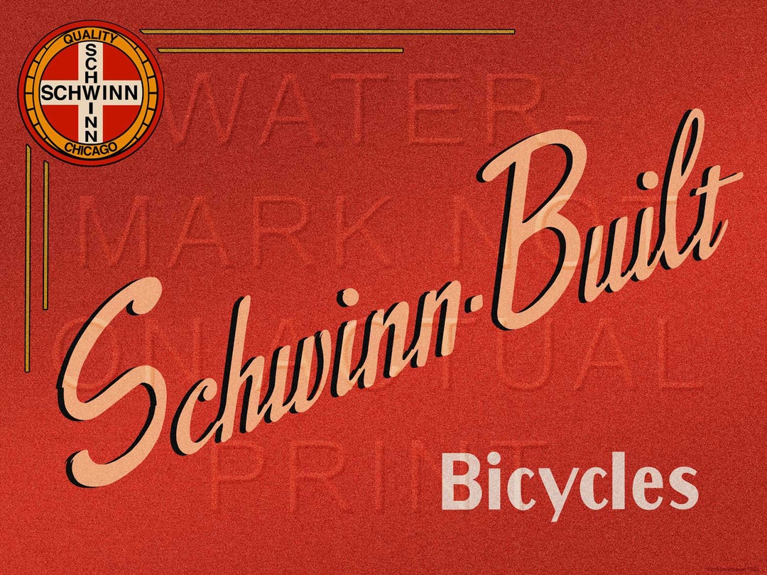 schwinn bicycle sign Frame Decal Black & White Schwinn Schwinn Head Badge -