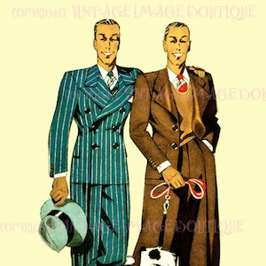 1930 年代の素敵なゲイの男性が印象的な服装でカップルの結婚式、シビル パートナーシップ ウェディング 5x7 グリーティング カード