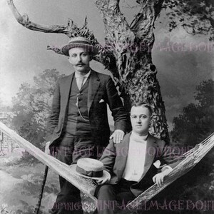 Belle carte de voeux antique de mariage de couple gay de mariage civil 5 x 7