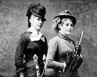 Lovely Antique Victorian Fashionable Lesbian Couple Wedding Civil Partnership Wedding 5x7 Greeting Card