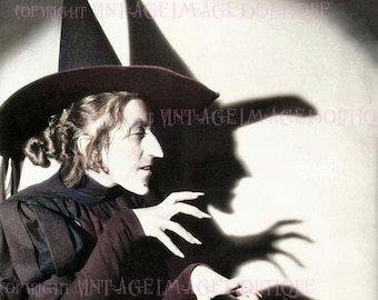 Hand Tinted Photo Portrait Still Of The Wicked Witch Of The West Margaret Hamilton, From The 1939 Film The Wizard Of Oz  5x7 Greeting Card