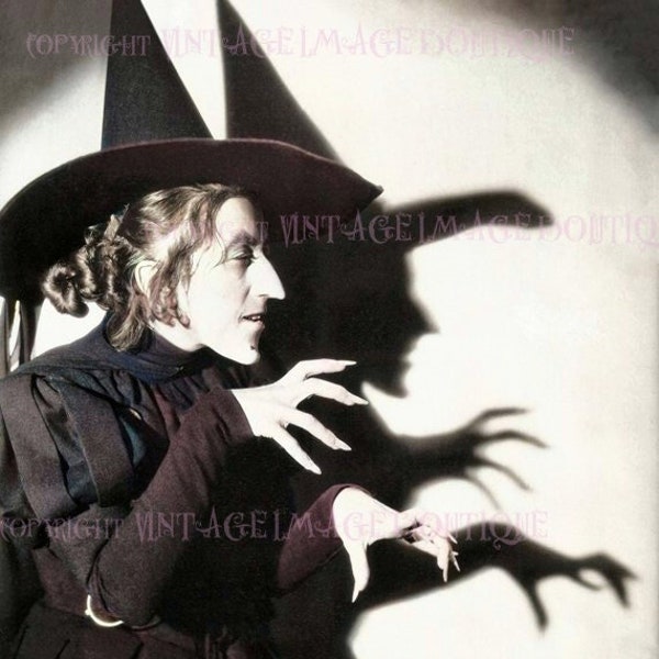 Hand Tinted Photo Portrait Still Of The Wicked Witch Of The West Margaret Hamilton, From The 1939 Film The Wizard Of Oz  5x7 Greeting Card