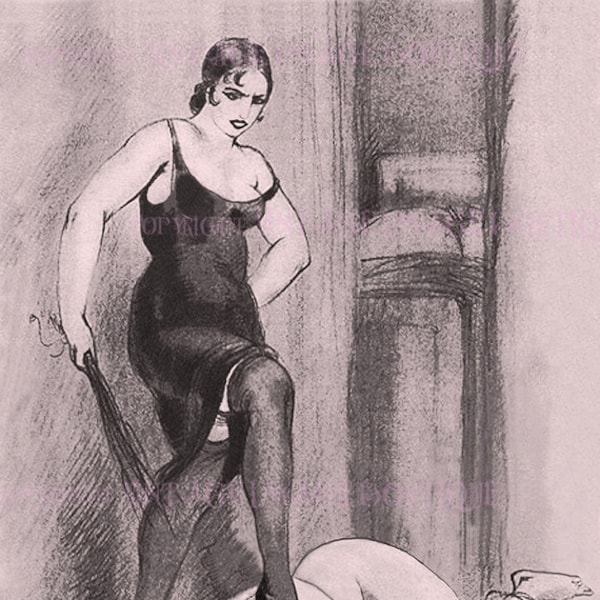 Vintage 1920's Dominatrix Kinky Erotic Boot Trampling Bondage BDSM 5x7 Greeting Card