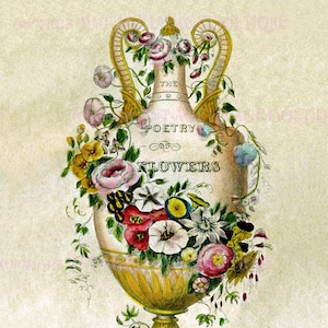 Antieke Victoriaanse 19e-eeuwse botanische illustratie van de allegorische poëzie van bloemen 5 x 7 wenskaart
