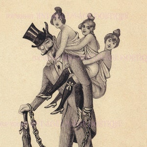 Antike Edwardian Illustration Eines Chap Gentleman Krampus Weihnachtszeit Krampuskarten Pagan Wintersonnenwende Feiertag 5x7 Grußkarte