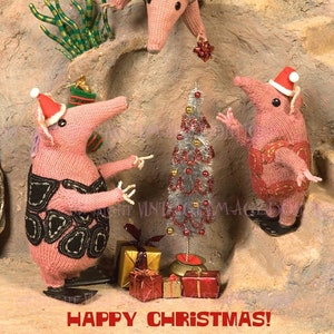 Vintage 1960's The Clangers On Their Moon Star Dekorowanie choinki Okres świąteczny Boże Narodzenie Zimowe przesilenie 5x7 Kartka okolicznościowa