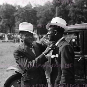 素敵な 1930 年代の黒人ゲイ男性カップルの結婚式 シビル パートナーシップ ウェディング 5x7 グリーティング カード