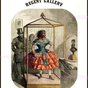 Carte de voeux antique Victorian Amusement Act Julia Pastrana Circus Freak Show Attraction Attraction à Londres Music Hall Entertainment 5 x 7