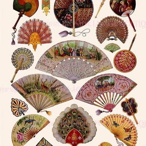 Lindo prato com ilustração de moda georgiana com uma variedade de leques decorativos 5x7 cartão comemorativo