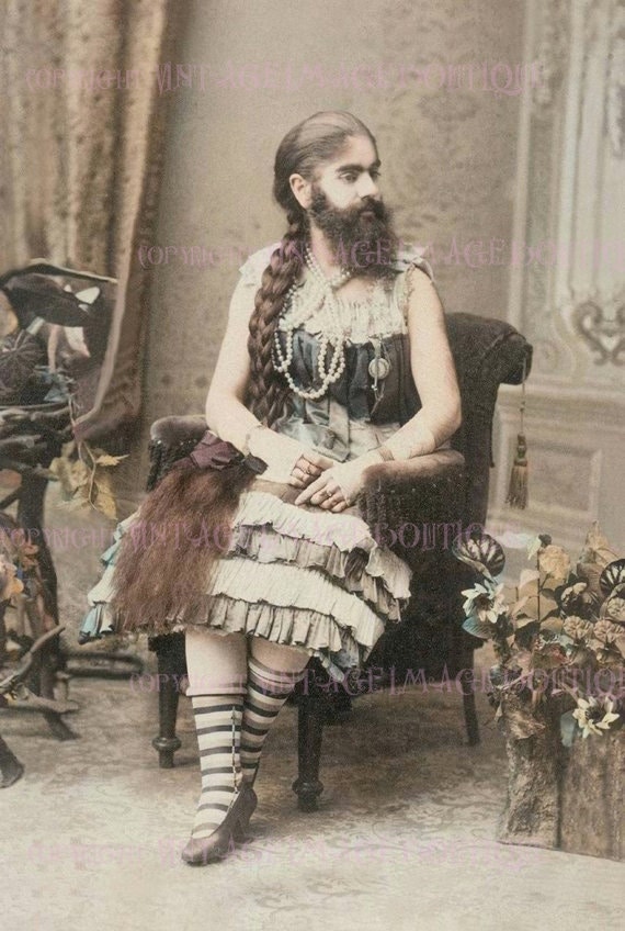 Antique Victorian Amusement Photo Portrait of Annie Jones the