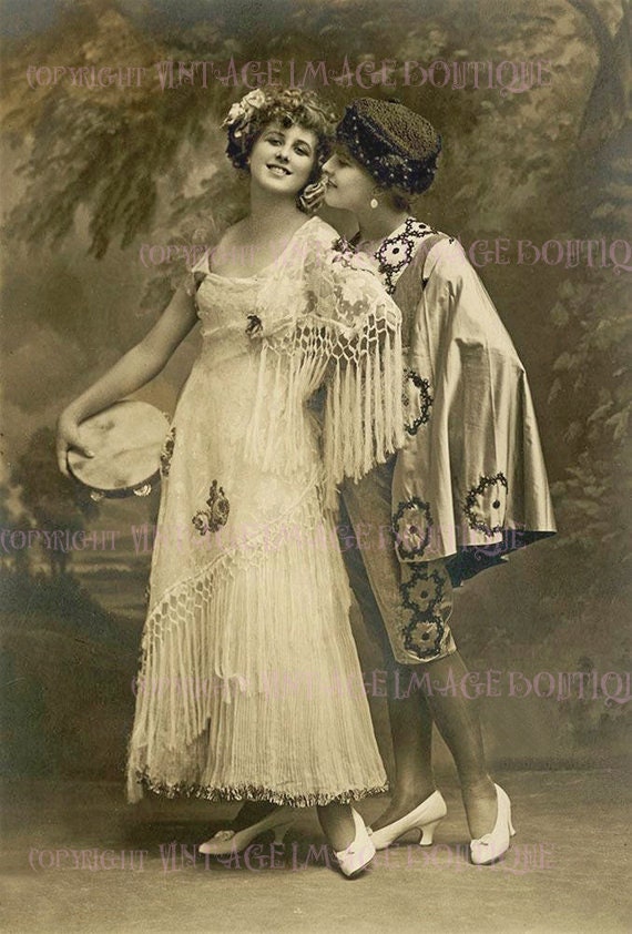Lovely 1920's Lesbian Flapper Couple In Spanish Costumes Etsy