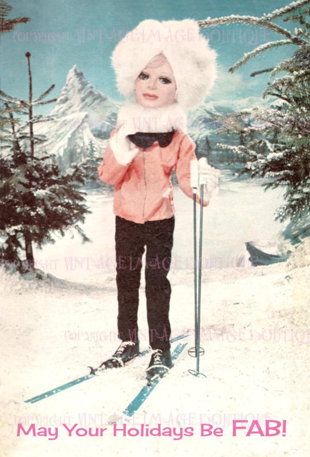 1960 年代のサンダーバードのレディ ペネロペが、素晴らしいスキー