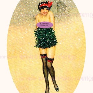 Piękny model pin-up z lat 20. XX wieku, sezon świąteczny, przesilenie zimowe, święta, 5x7 kartek okolicznościowych