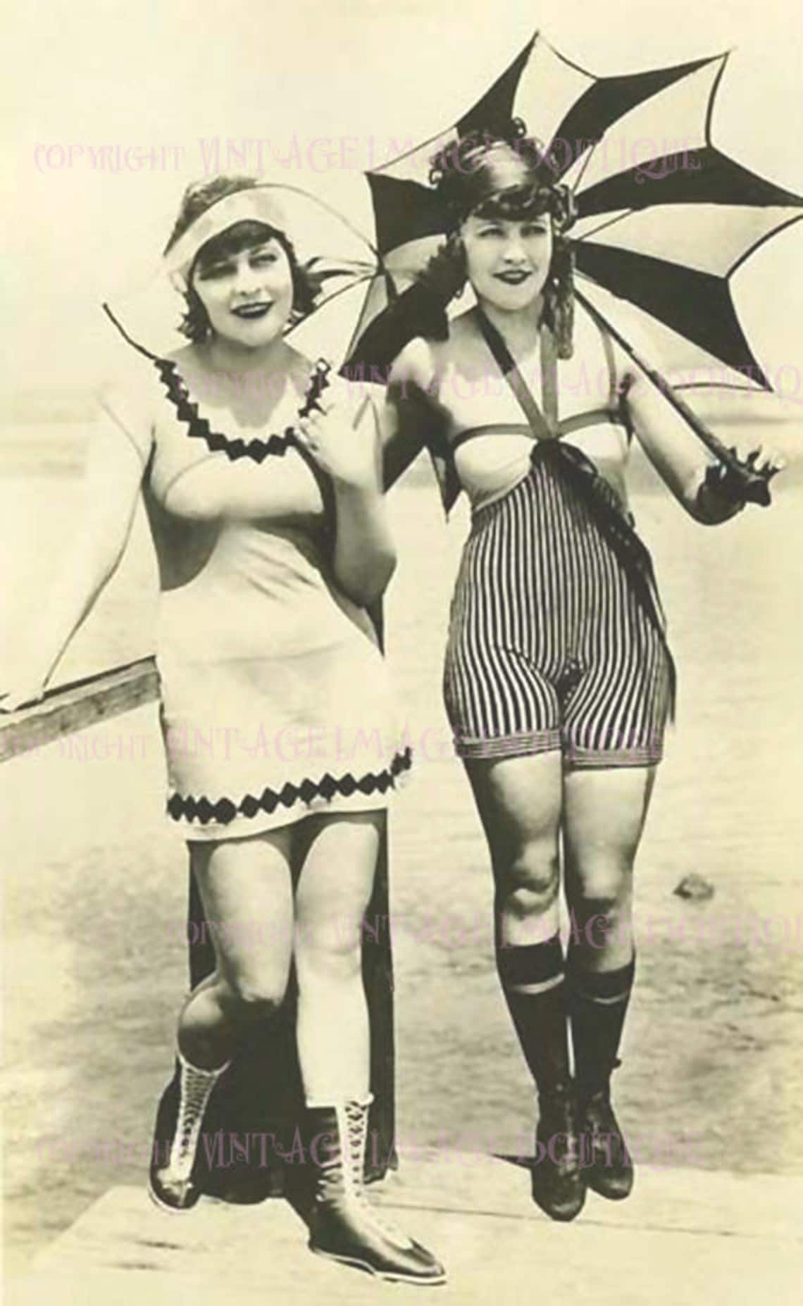 Lovely 1920 s Lesbian Flappers In Swimming Costumes Couple Wedding lovely-1920-s-lesbian-flappers-in-swimming-costumes-couple-wedding