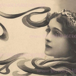 Magnifique ancienne photo portrait de la belle star de l'opéra italien Lina Cavalieri Coquette 5 x 7 Carte de voeux