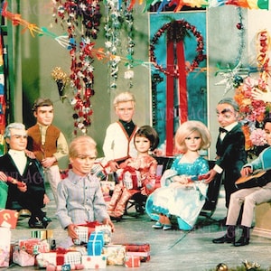 Thunderbirds z lat 60. XX wieku Rodzina Tracy, Lady Penelope i Parker Boże Narodzenie na wyspie Tracy Okres świąteczny Zimowe przesilenie 5x7 Kartka okolicznościowa