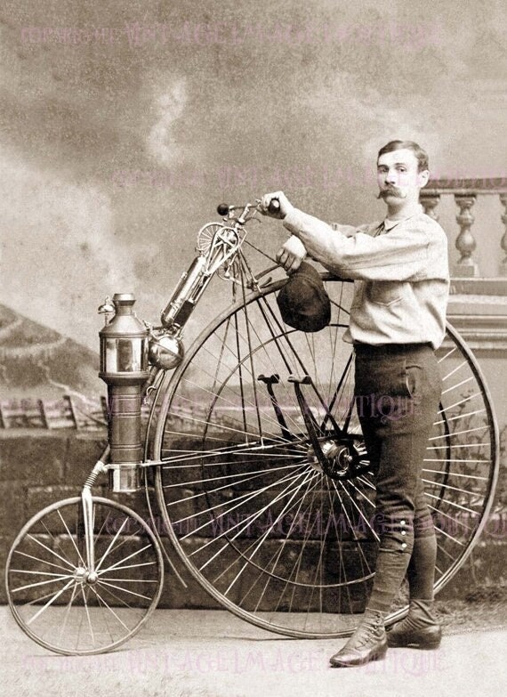 Antique Victorian Sepia Photo of A Moustachioed Inventor With His