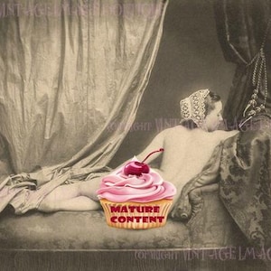 Antique Early Victorian Sepia Photo Woman In A Classical Pose Upon A Divan Couch 5x7 Greeting Card
