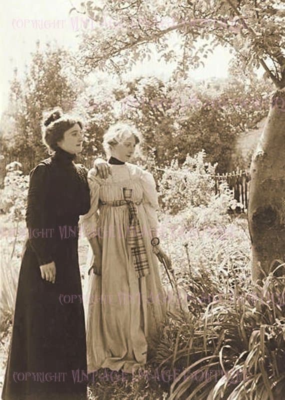Lovely Antique Edwardian Lesbian Couple On Bicycles Wedding Civil Partnership Wedding 5x7 Greeting Card