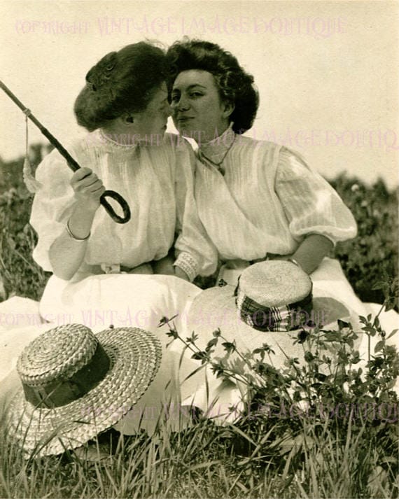 Lovely Antique Edwardian Lesbian Couple Wedding Civil E