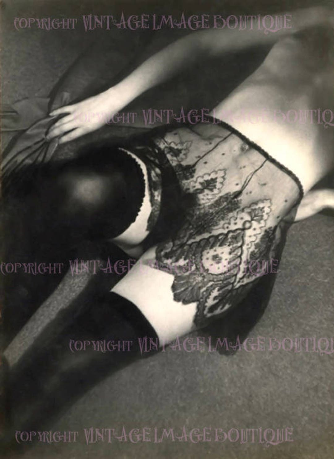 Vintage 1920s Woman With Sexy Stockings and French Knickers picture