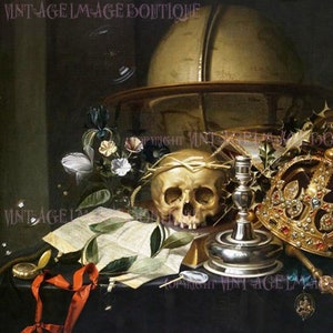 Beautiful Antique 17th Century Dutch Vanitas Memento Mori Mourning 5x7 Greeting Card
