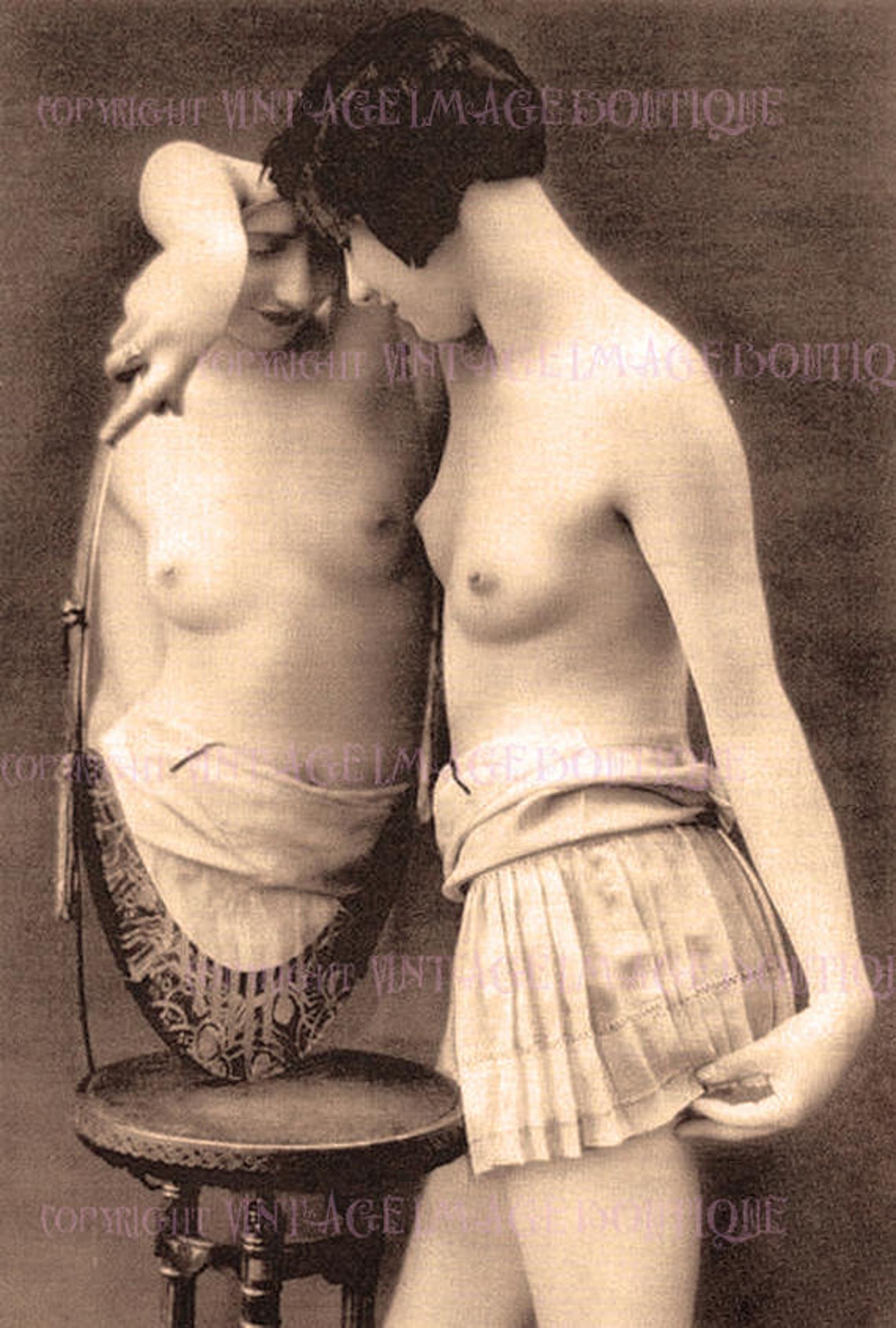 Античная 1920-х Годов Эротические Обнаженная женская модель Kinky 5x7 Поздр...