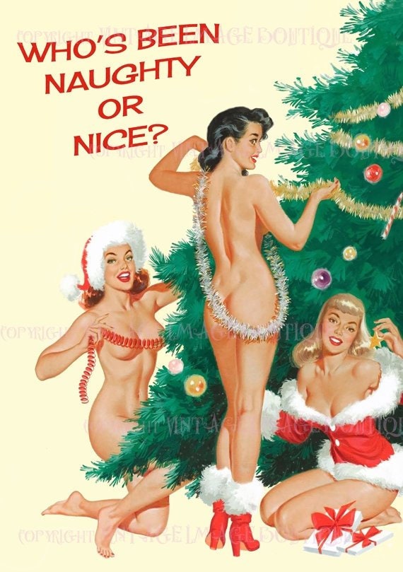 Vintage Christmas Pinup Nude - Fabulous 1950's Yuletide Cheeky Pin up Models Christmas - Etsy Australia