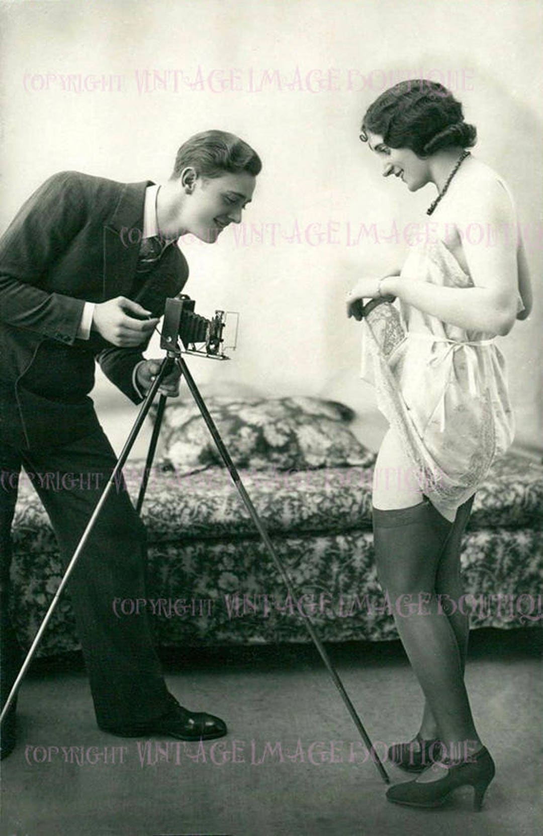 Antique 1920 s Erotic Female Model Posing For A Naughty Photographer Antique 1920 s Erotic Female Model Posing For A Naughty Photographer