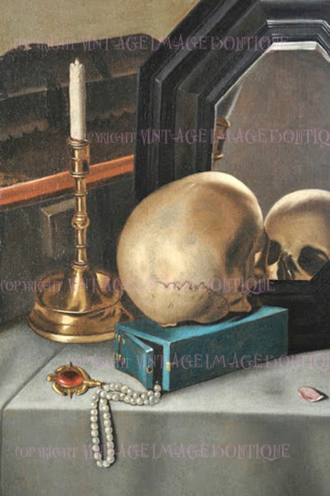 Beautiful Antique 17th Century Dutch Vanitas Memento Mori of A Skull ...