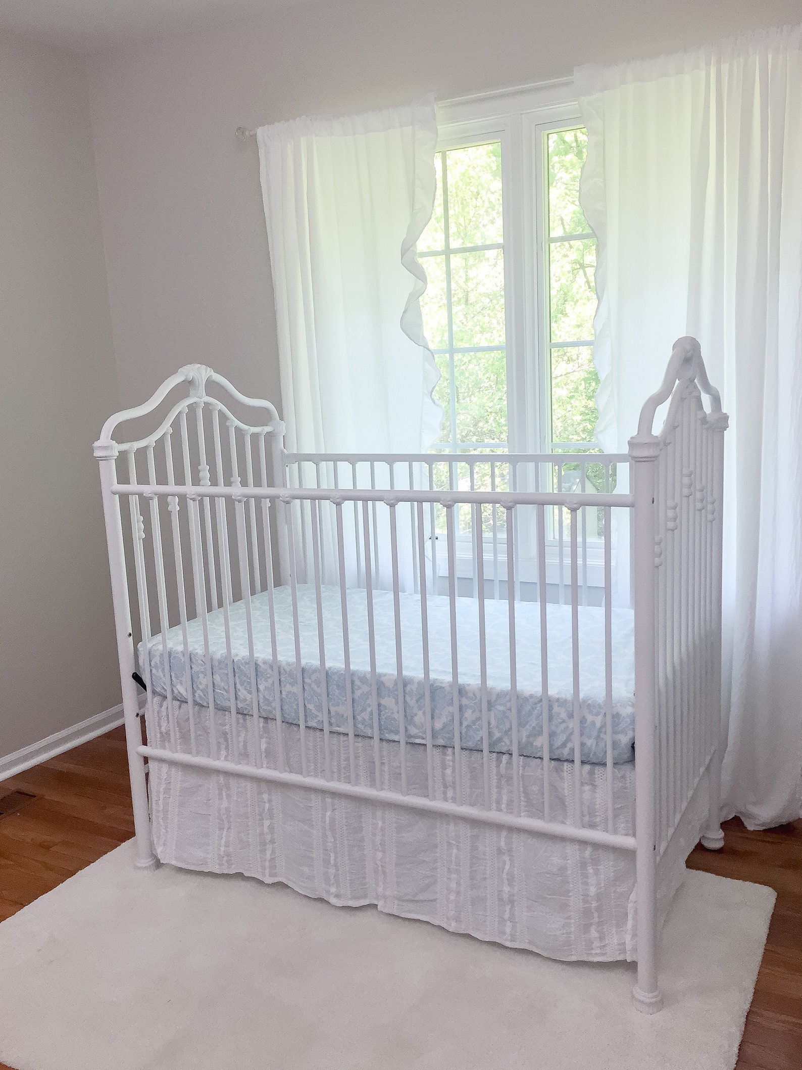Crib Skirt White Ruffled Tailored Crib Skirt in White Baby Etsy