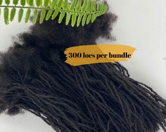 Extra Small Loc extensions 0.2cm. 300 locs per bundle. 100% Afro Kinky Human Hair Dreadlocks Extensions.