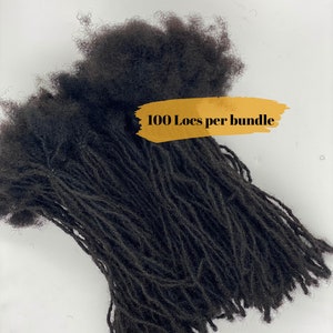 Extra Small (0.15-0.2cm) Loc extensions.x 100 locs per bundle. 100% Afro Kinky Human Hair Dreadlocks Extensions.