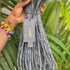 Salt and Pepper Human Hair Dreadlocks | Afro Kinky Loc Extensions | Handmade Locs | 10 Locs Per Bundle