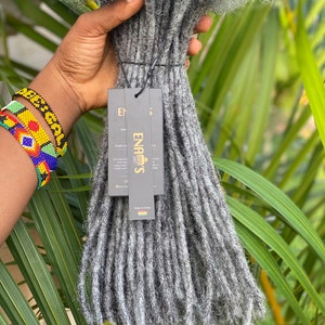 100% Human Hair Salt and Pepper Dreadlocks. Afro Kinky Human Hair Dreadlock Extensions. 10 locs Per Bundle