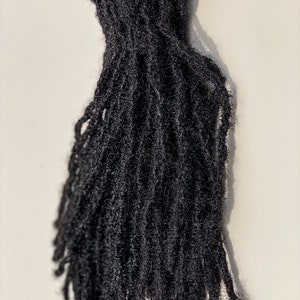 May include: A bundle of black human hair dreadlocks.