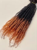 Human hair dreadlocks extensions with honey blonde tips | Textured Intalocs (0.4-0.5cm) | 10 locs per bundle product logo