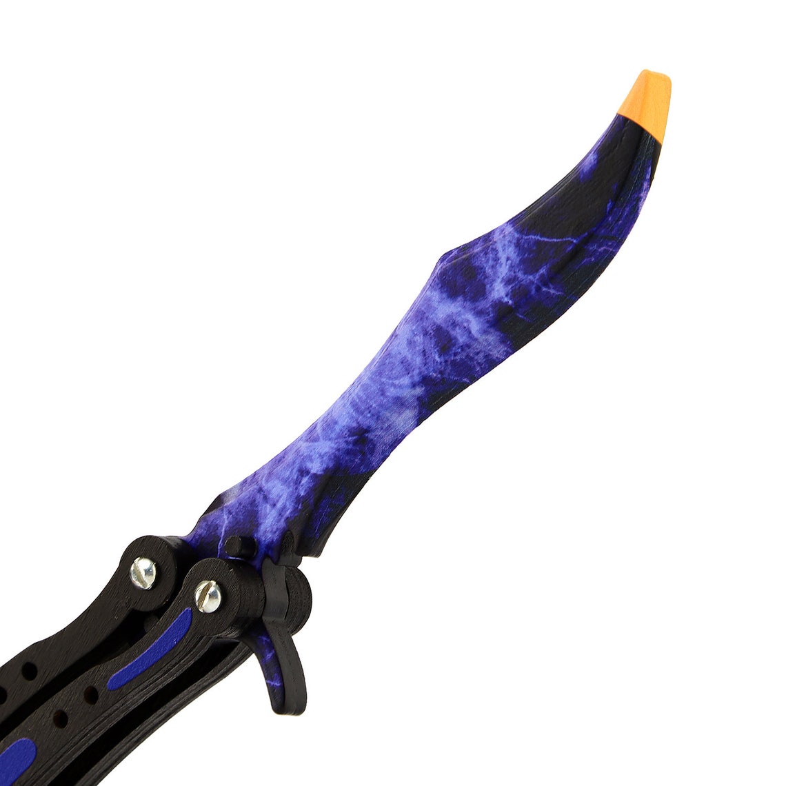 A Butterfly knife in color Doppler Sapphire gift Etsy
