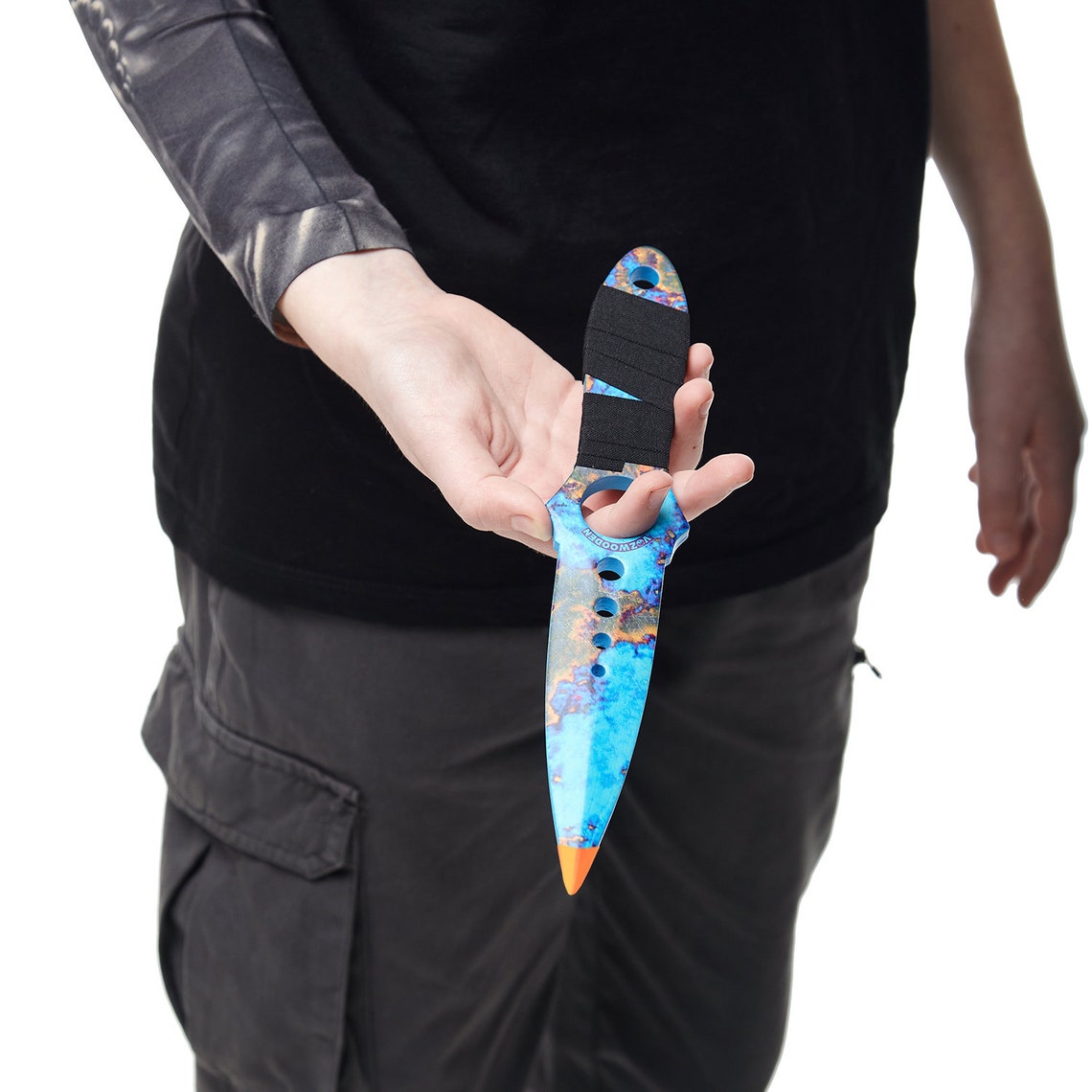 Skeleton knife in color Case Hardened gift for Etsy