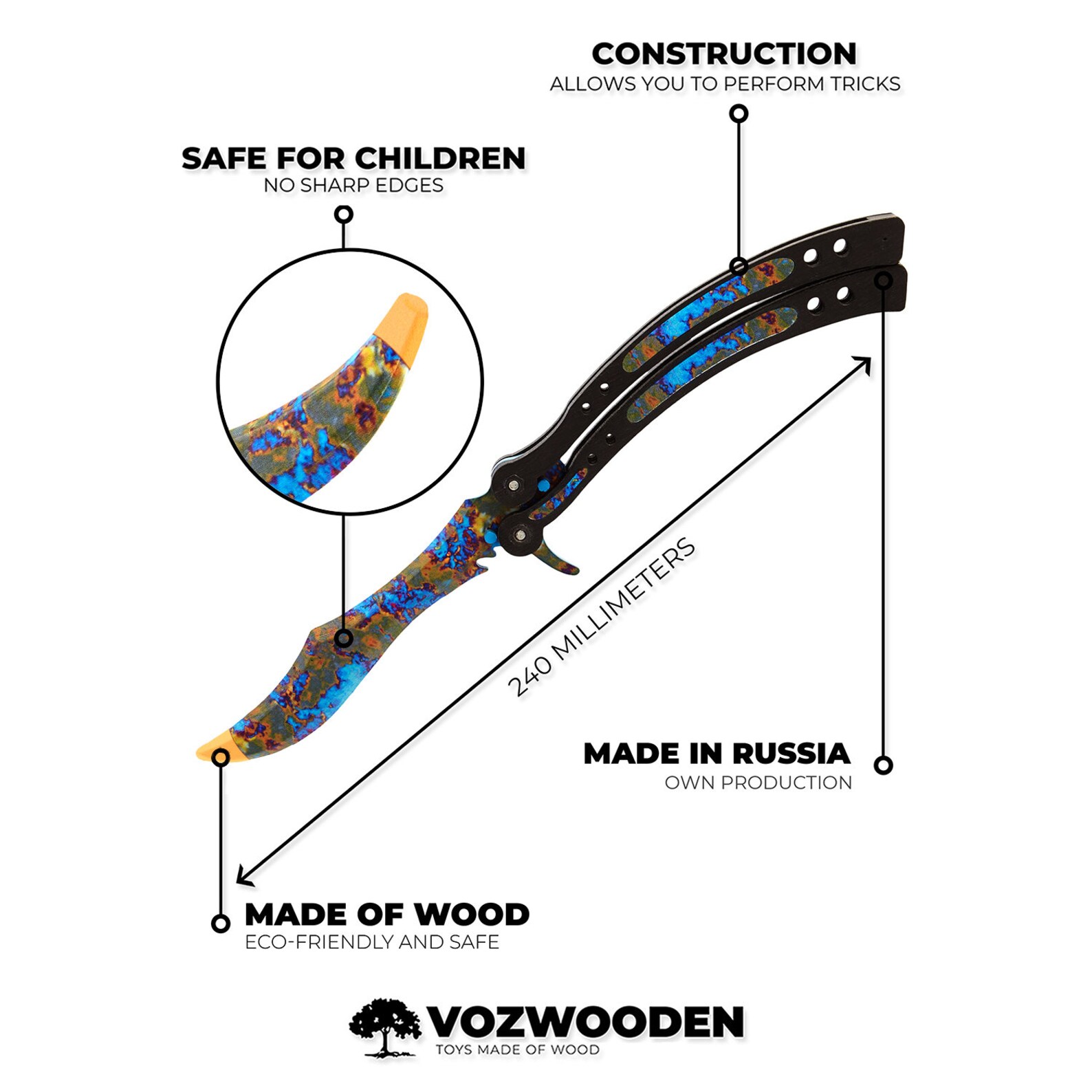 A Butterfly knife in color Case hardened gift Etsy