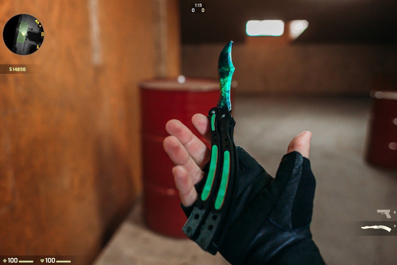 A Butterfly knife in color Gamma Doppler gift for Etsy