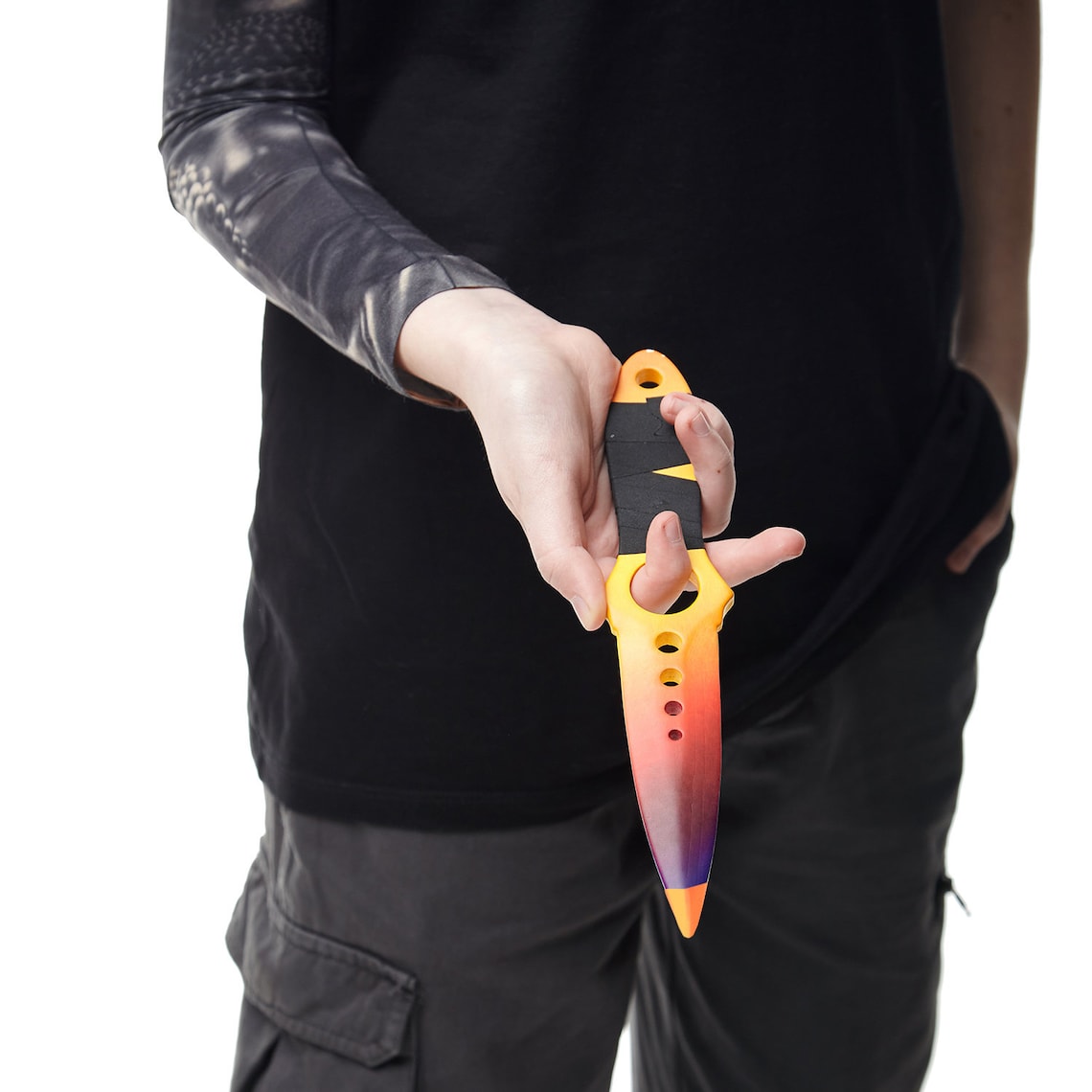 Skeleton knife in color Fade gift for gamer Wooden Etsy