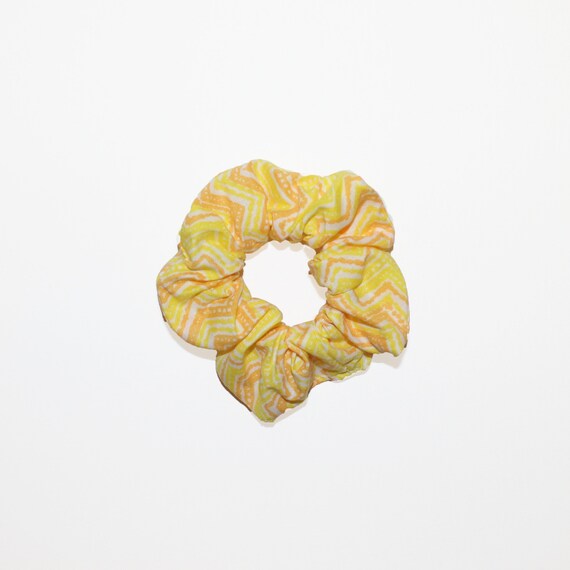 Yellow And Orange Chevron Scrunchie Scrunchy Hair Tie Top Etsy